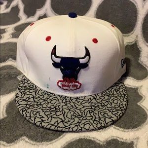 White and elephant print Chicago Bulls SnapBack